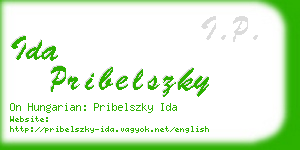 ida pribelszky business card